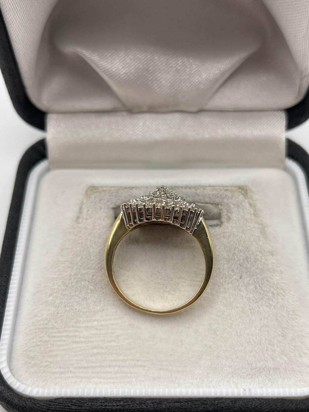 9ct gold diamond cluster ring