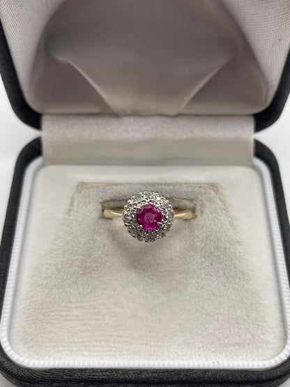18ct gold ruby and diamond ring
