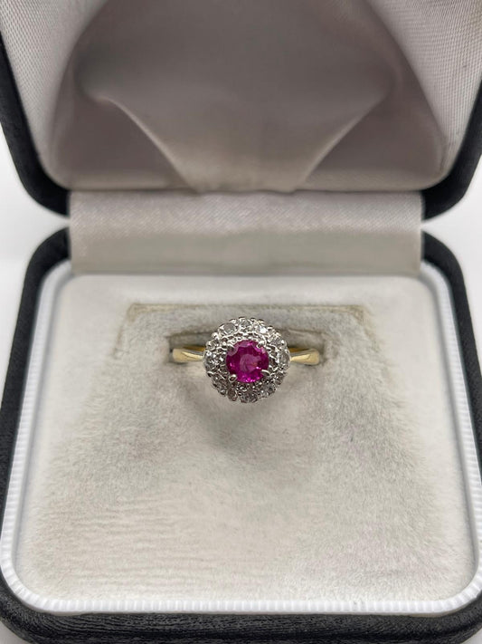 18ct gold ruby and diamond ring