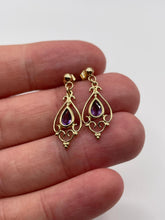 Load image into Gallery viewer, 9ct gold amethyst earrings
