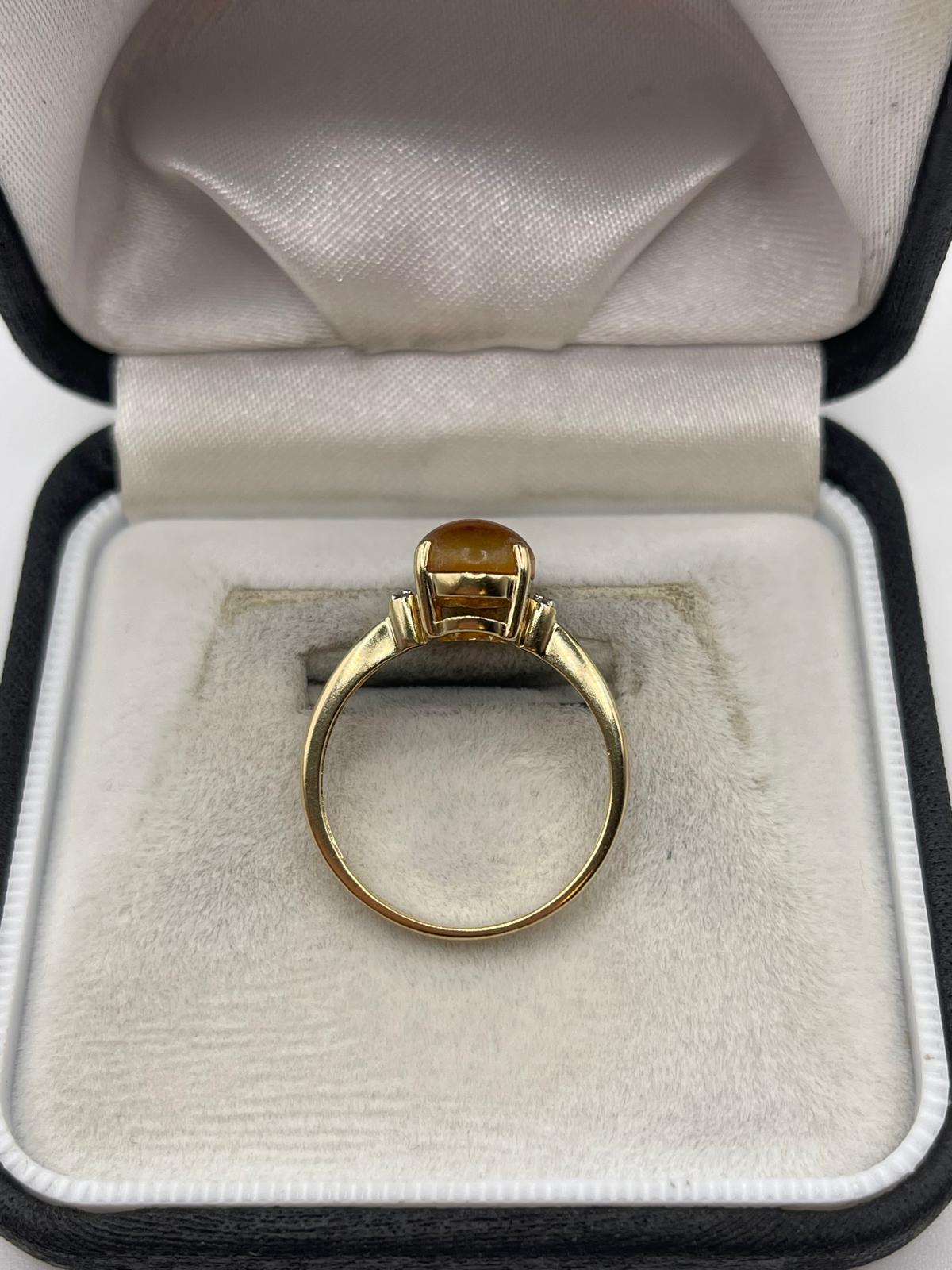 9ct gold opal and diamond ring