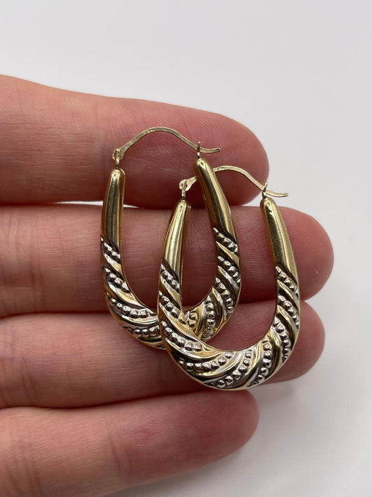 9ct gold creole earrings