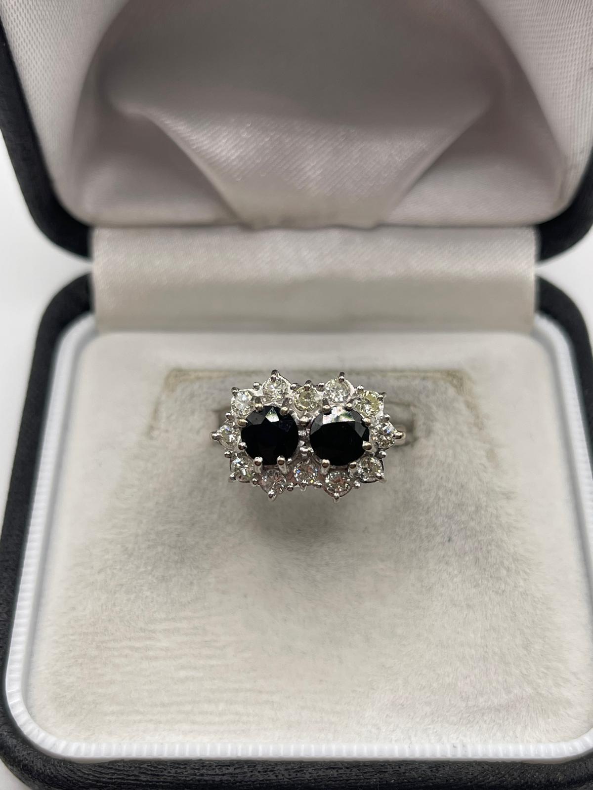 18ct white gold sapphire and diamond ring