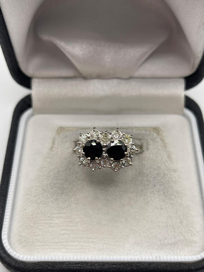 18ct white gold sapphire and diamond ring