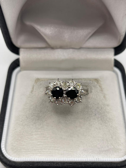 18ct white gold sapphire and diamond ring