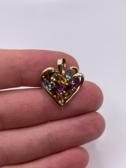 9ct gold multigem pendant