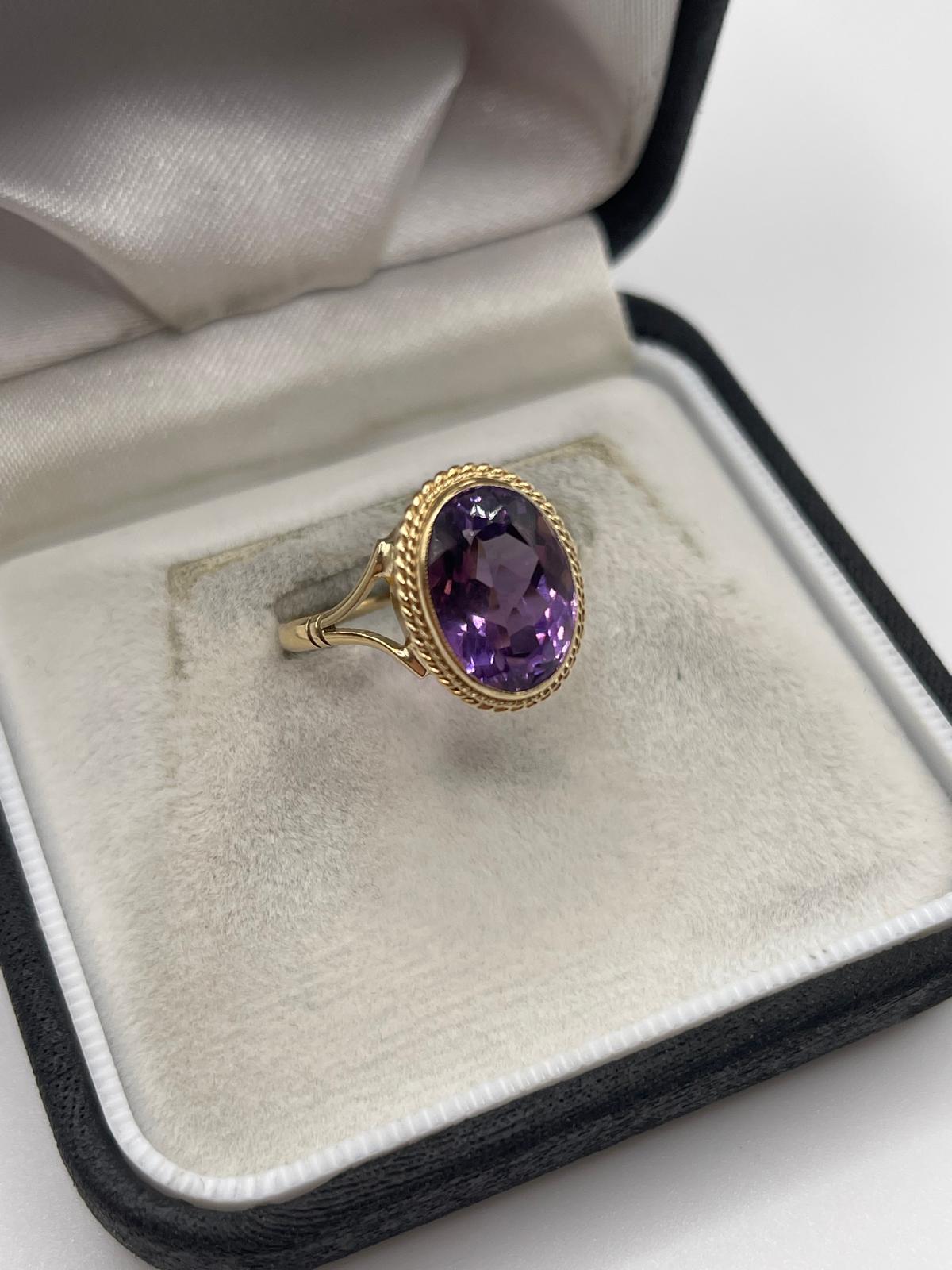 9ct gold amethyst ring
