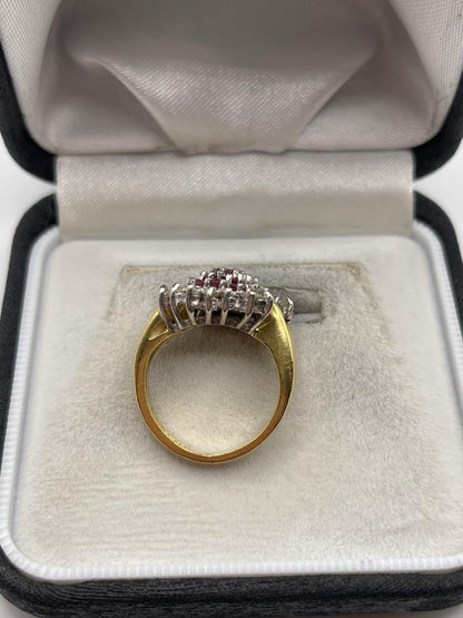 18ct gold ruby and diamond ring