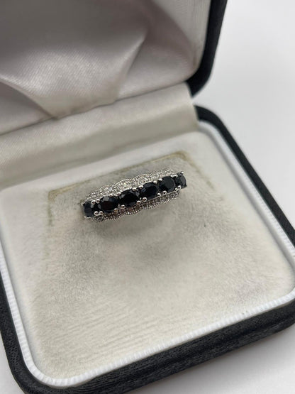 9ct gold sapphire and diamond ring