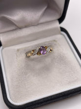 Load image into Gallery viewer, 9ct gold amethyst and diamond ring
