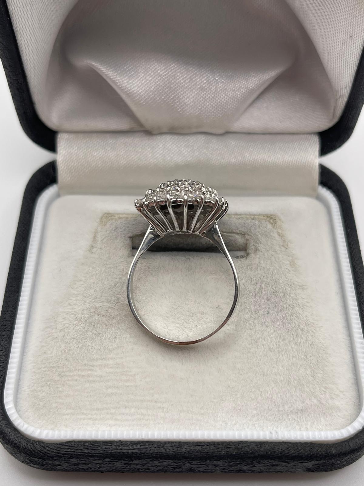 18ct white gold diamond cluster ring