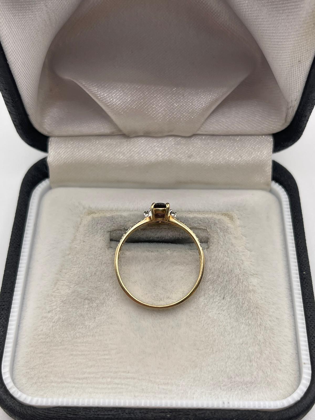 9ct gold spinel and diamond ring