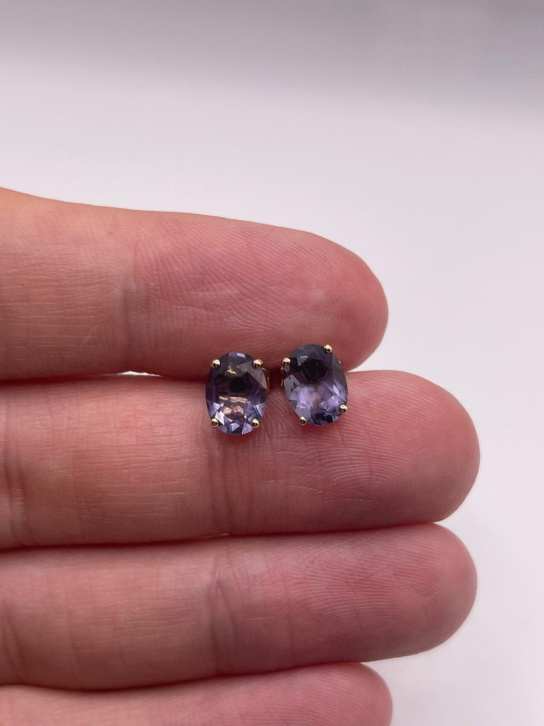 9ct gold blueberry quartz earrings