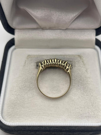 Antique 9ct gold old cut diamond ring
