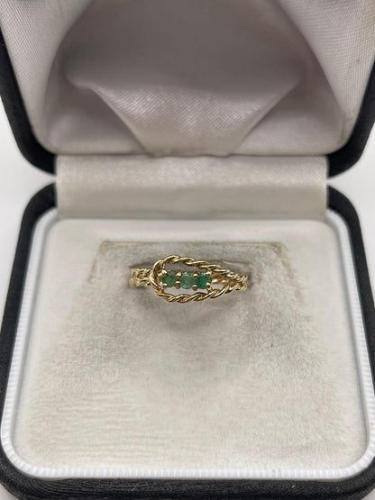 9ct gold emerald ring