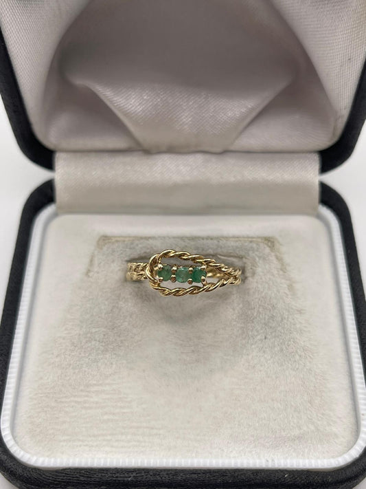 9ct gold emerald ring