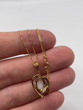 Load image into Gallery viewer, 9ct gold opal and diamond necklace
