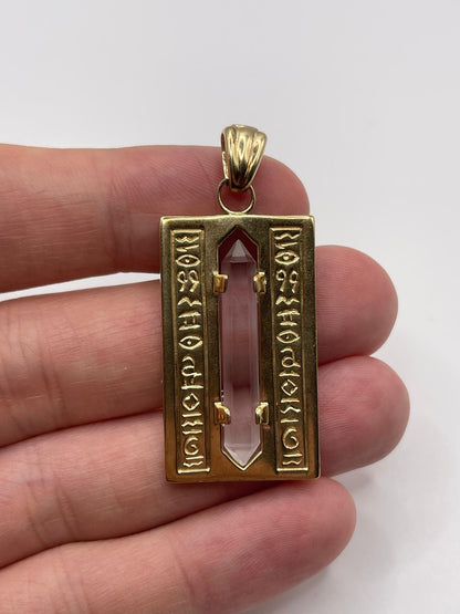 9ct gold crystal pendant