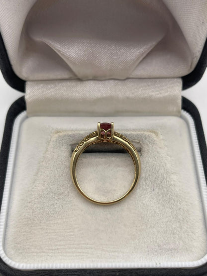 9ct gold tourmaline greek key ring