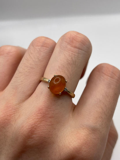 9ct gold opal and diamond ring