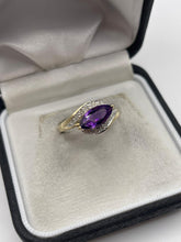 Load image into Gallery viewer, 9ct gold amethyst and diamond ring
