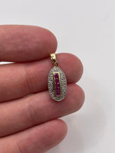 Load image into Gallery viewer, 9ct gold ruby and diamond pendant
