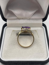 Load image into Gallery viewer, 9ct gold amethyst and diamond ring
