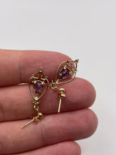 Load image into Gallery viewer, 9ct gold amethyst earrings
