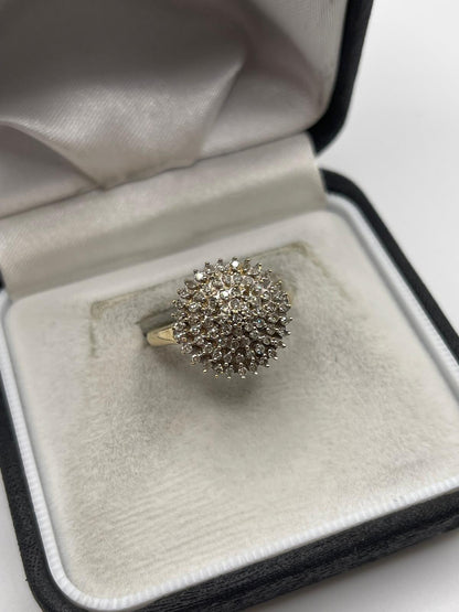 9ct gold diamond cluster ring