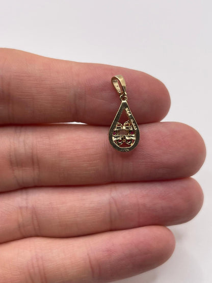 9ct gold opal and ruby pendant