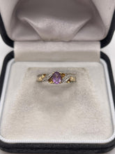 Load image into Gallery viewer, 9ct gold amethyst and diamond ring
