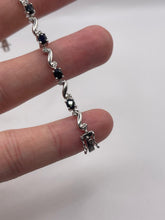 Load image into Gallery viewer, 9ct white gold sapphire and diamond bracelet
