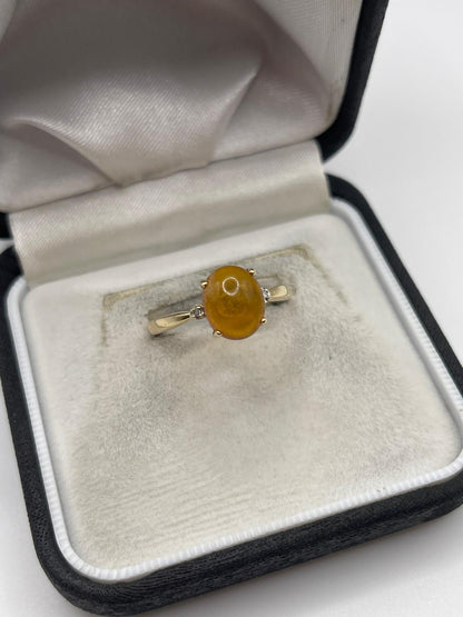 9ct gold opal and diamond ring