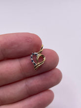 Load image into Gallery viewer, 9ct gold sapphire and diamond heart pendant
