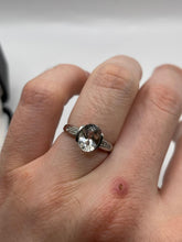 Load image into Gallery viewer, 9ct white gold white topaz and diamond ring
