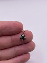 Load image into Gallery viewer, 9ct gold sapphire and cz pendant
