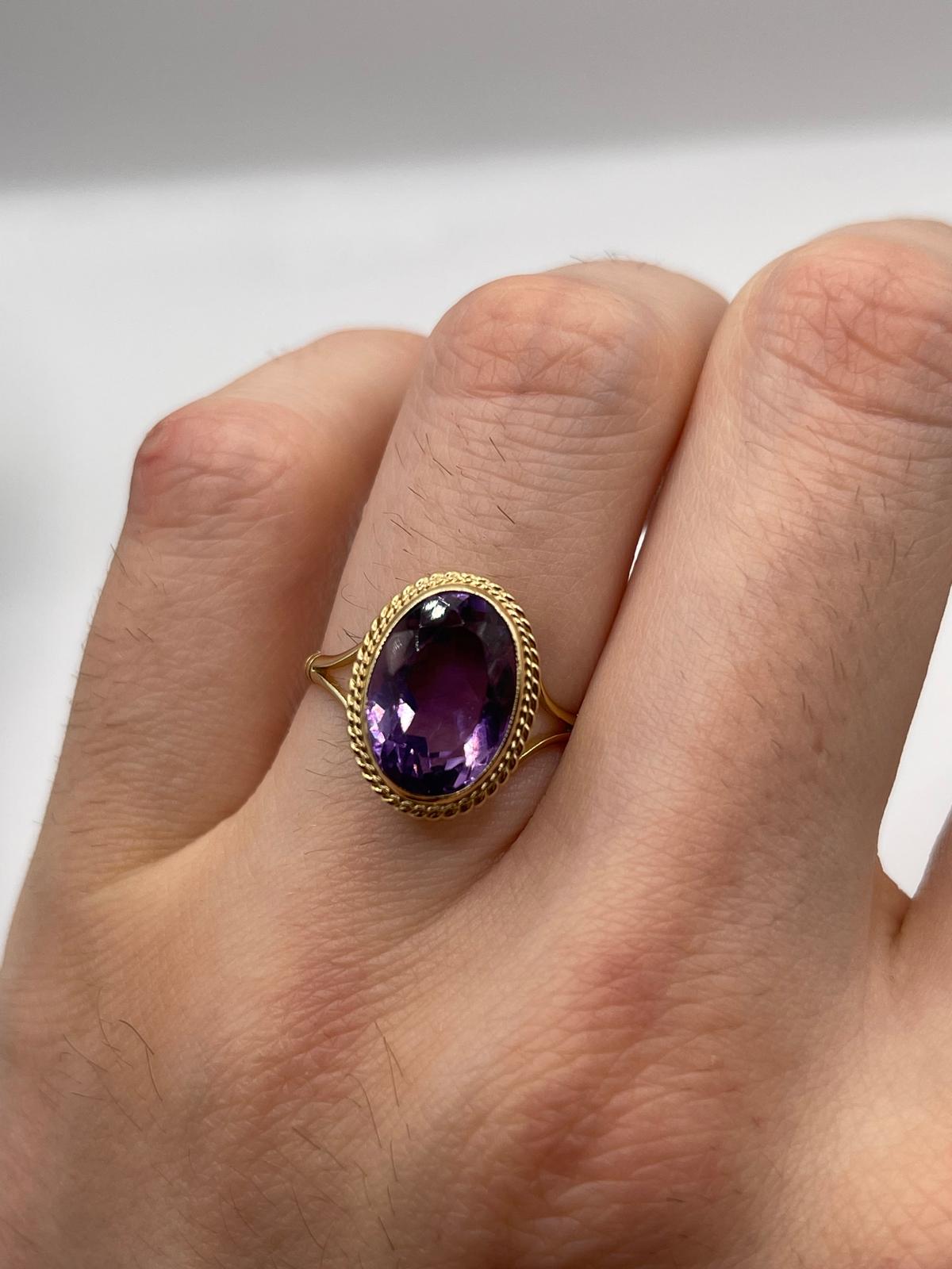 9ct gold amethyst ring