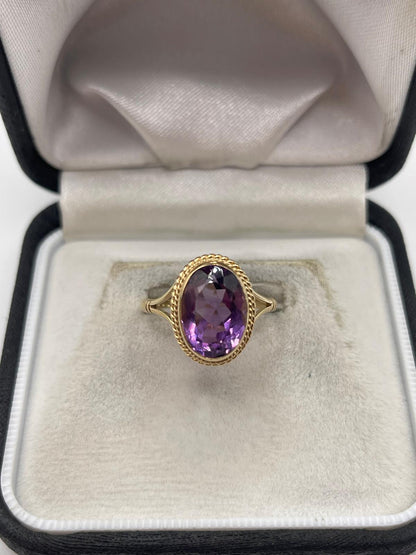 9ct gold amethyst ring