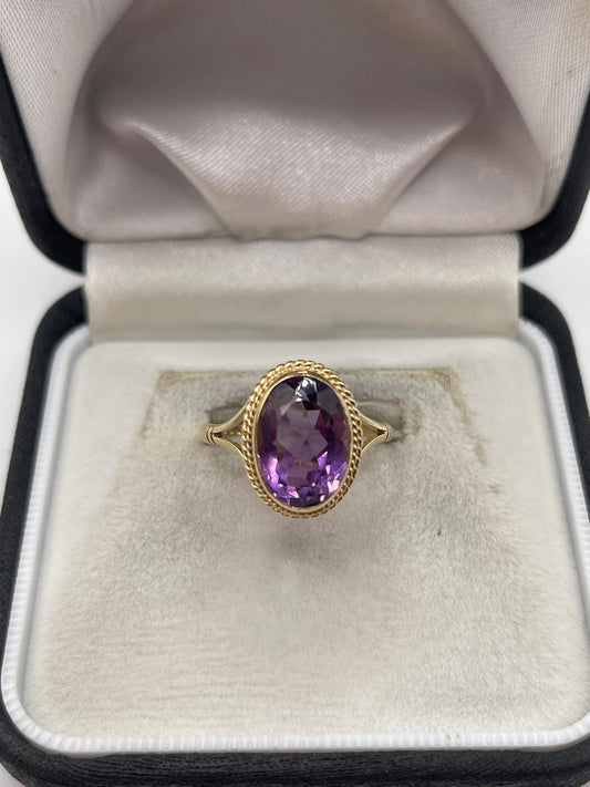 9ct gold amethyst ring