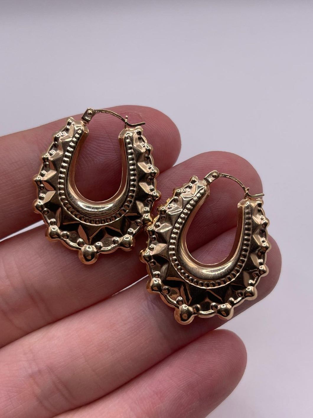 9ct gold creole earrings