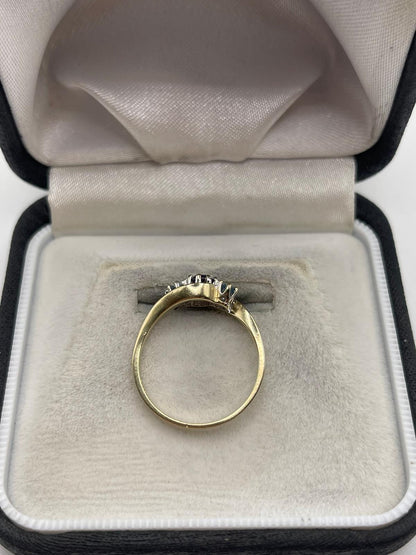 9ct gold amethyst and topaz ring