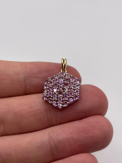 9ct gold pink topaz pendant