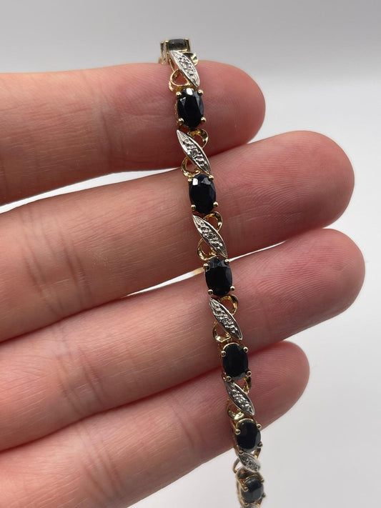 9ct gold sapphire and diamond bracelet