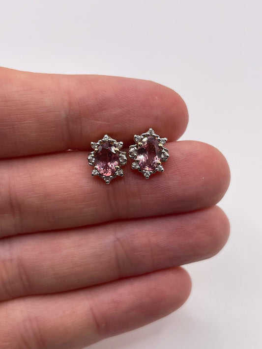 9ct gold tourmaline zircon earrings