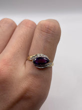 Load image into Gallery viewer, 9ct gold amethyst and diamond ring
