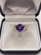 Load image into Gallery viewer, 9ct gold amethyst and zircon ring
