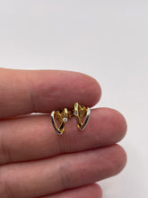 Load image into Gallery viewer, 9ct gold two tone diamond earrings
