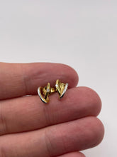 Load image into Gallery viewer, 9ct gold two tone diamond earrings
