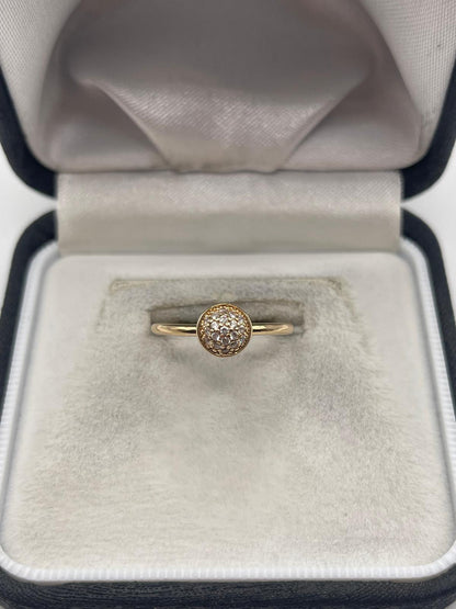 14ct gold cz cluster ring