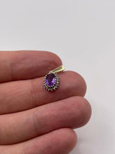 Load image into Gallery viewer, 9ct gold amethyst and diamond pendant
